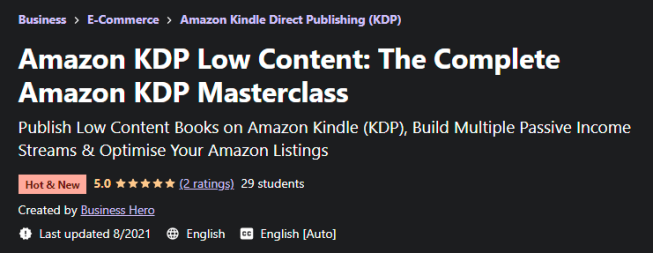[GET] Amazon KDP Low Content – The Complete Amazon KDP Masterclass Free Download