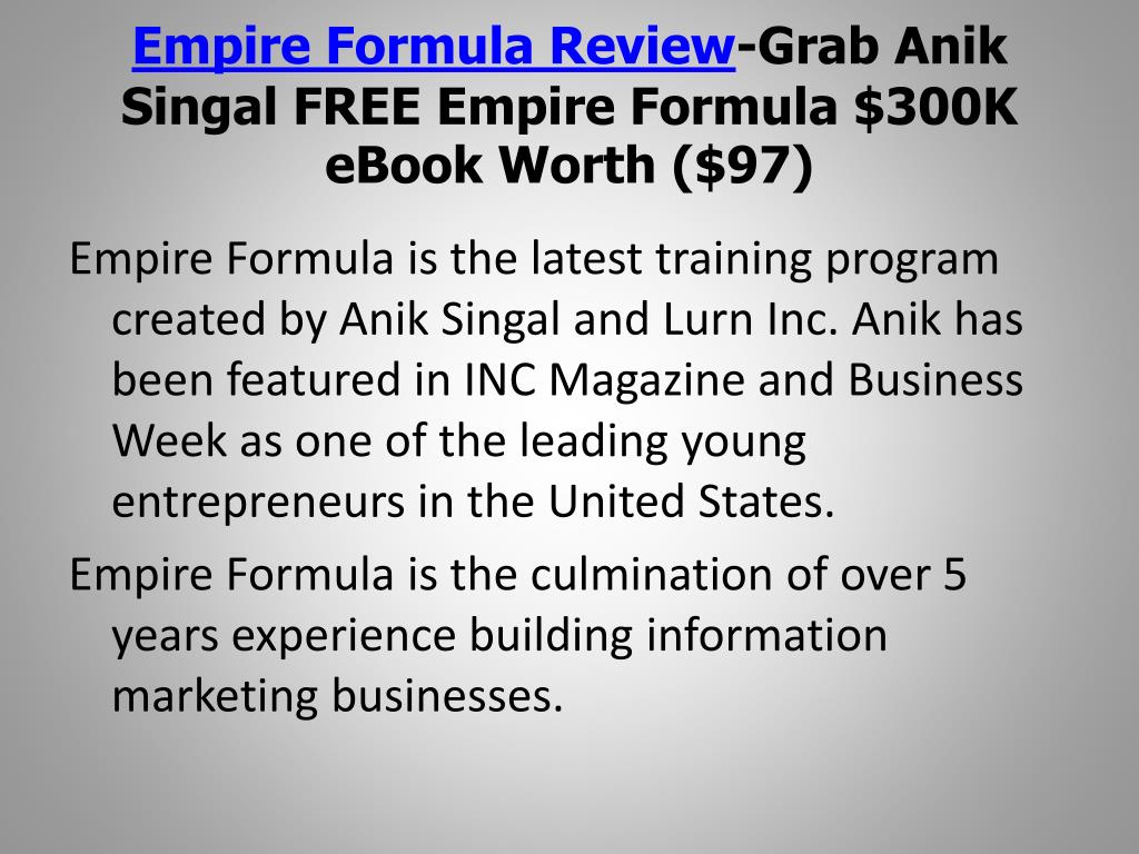 [GET] Anik Singal – Empire Formula 2020 Download