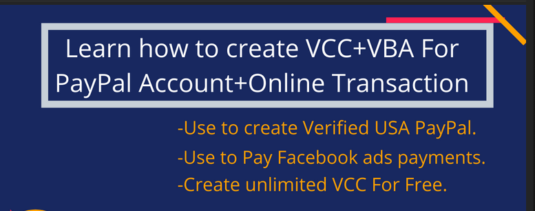 [GET] [BRAND NEW PREMIUM METHOD] – Create Unlimited VISA VCC+ VBA For Free Download