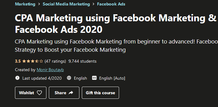 [GET] CPA Marketing Using Facebook Marketing & Facebook Ads (2020) Free Download