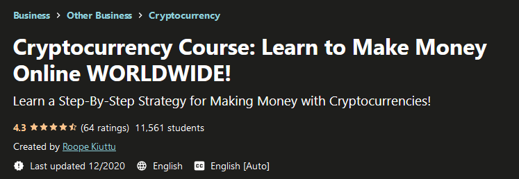 [GET] Cryptocurrency Course – Learn to Make Money Online WORLDWIDE Free Download