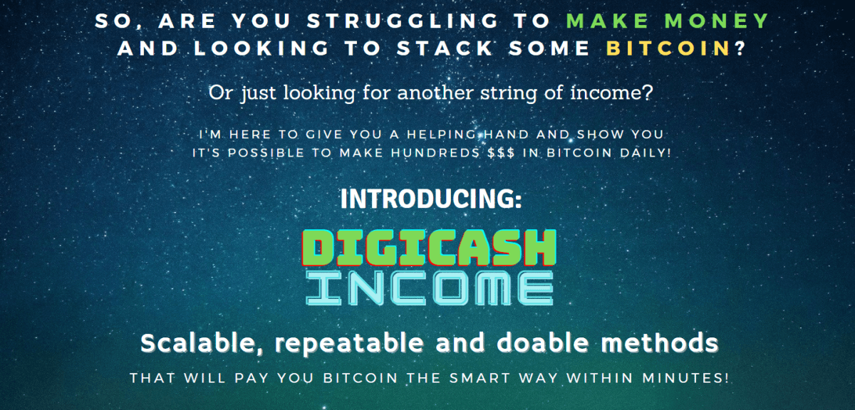 [GET] Digicash Income – Earn Hundreds in Bitcoin – 2 Simple Proven Methods Free Download