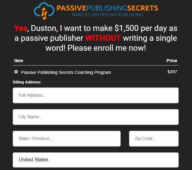 [SUPER HOT SHARE] Duston McGroarty – Passive Publishing Secrets $1,500/Day Download