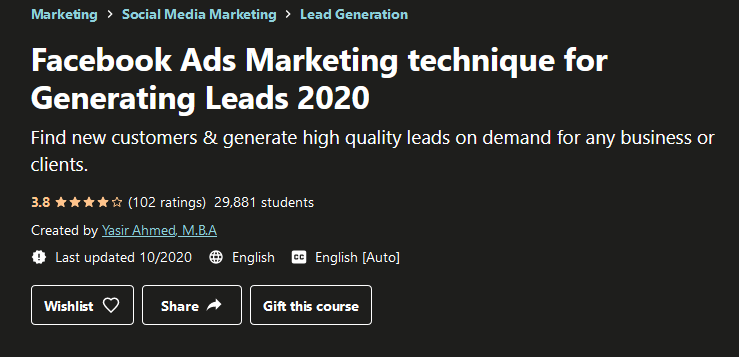 [GET] Facebook Ads Marketing Technique For Generating Leads 2020 Free Download