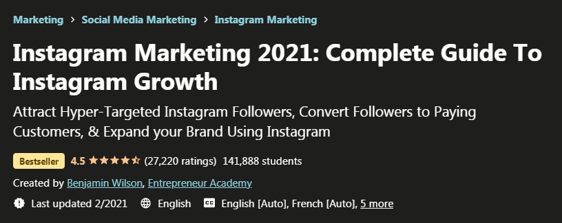 [GET] Instagram Marketing 2021 – Complete Guide To Instagram Growth Free Download