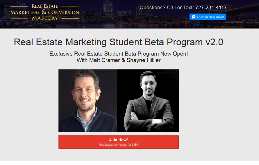[SUPER HOT SHARE] Matt Cramer & Shayne Hillier – Real Estate Marketing Student Beta Program v2.0 Download
