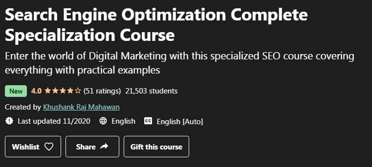 [GET] Search Engine Optimization Complete Specialization Course Free Download
