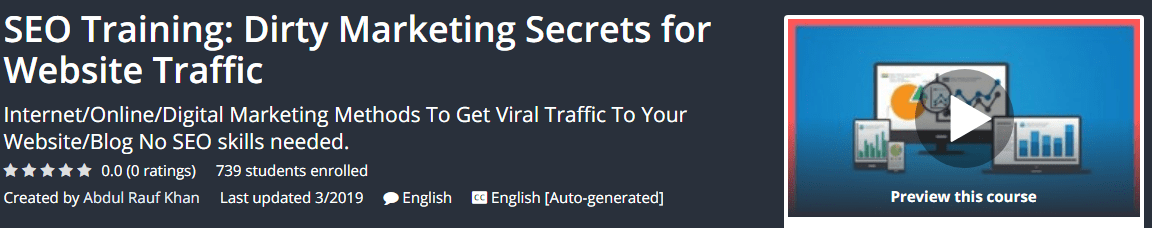 [GET] SEO Training: Dirty Marketing Secrets for Website Traffic Download
