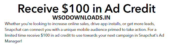 [GET] SnapChat $100 Ads coupon for US and CANADA Download