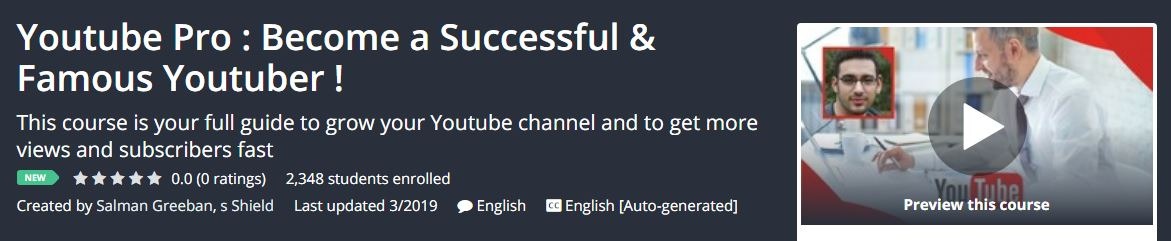 [GET] Youtube Pro : Become a Successful and Famous Youtuber! Download