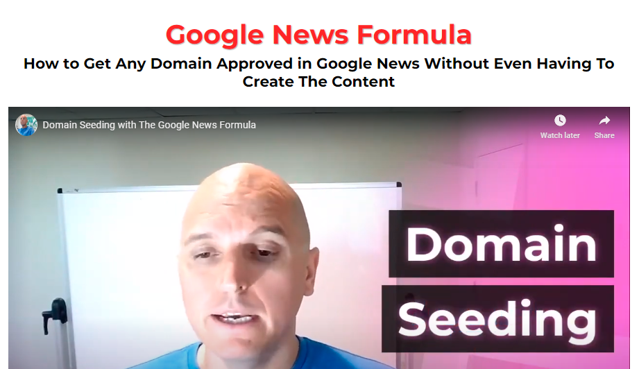 Chance Reynolds – Domain Seeding With The Google News Formula Product 2022 Free Download