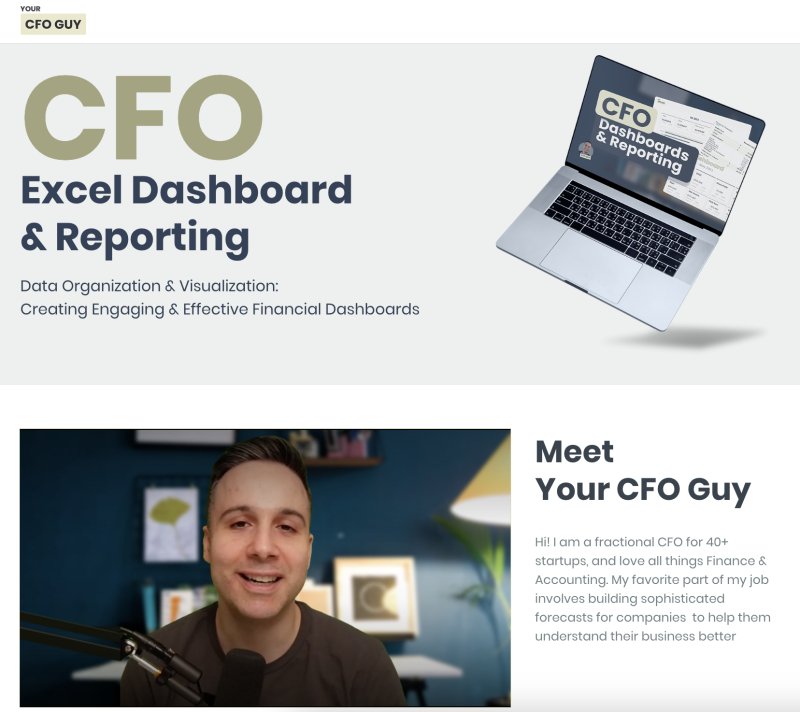 Josh Aharonoff – CFO Excel Dashboard &amp; Reporting Download