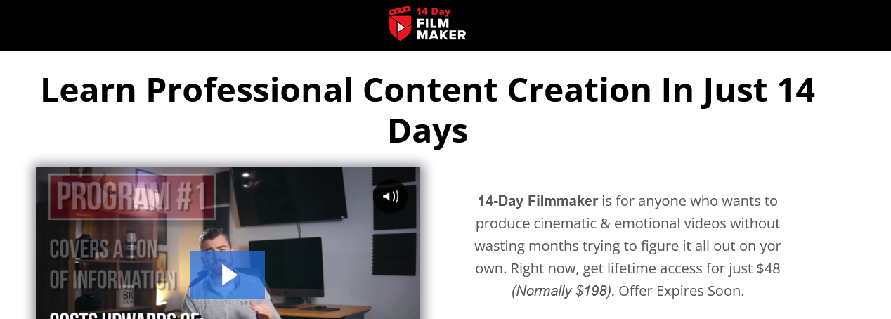 Paul Xavier – 14 Day Filmmaker – Learn Pro Content Creation In Just 14 Days Download