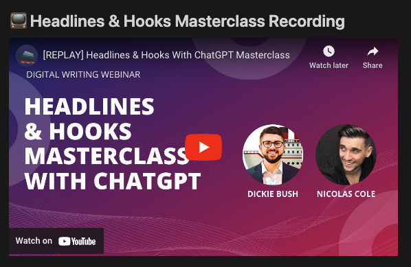 Ship30For30 – Headlines & Hooks Masterclass with ChatGPT Update Download